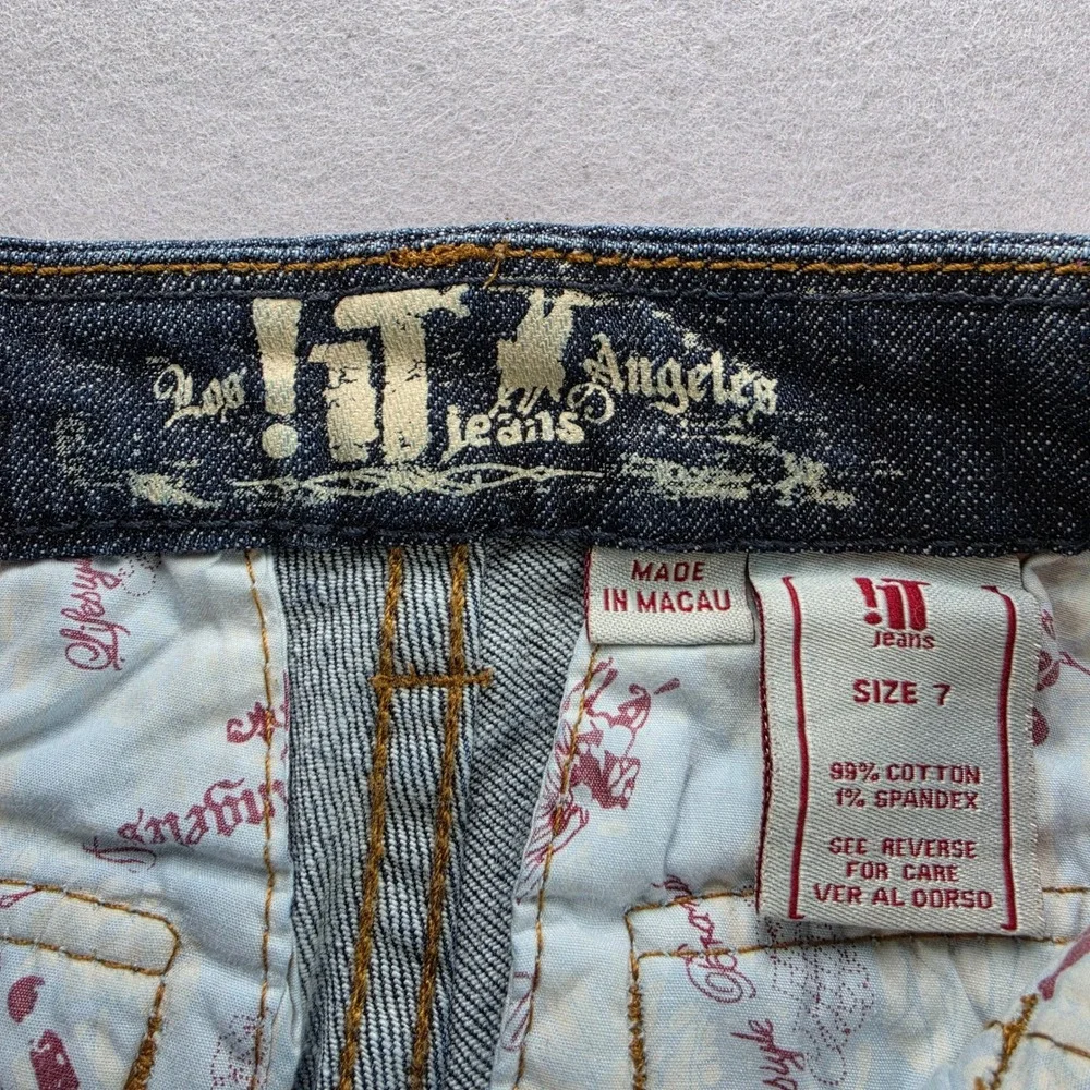 Los !iT Jeans Angeles Girls Size 7 Dark Wash Flare Leg Denim Blue Jeans